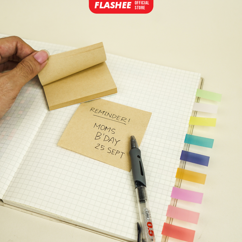 

Flashee Memo Stick Sticky Note Kertas Tempel Craft Paper Isi 80 Sheets