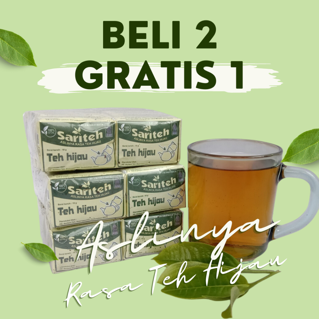 

Promo Teh hijau Sariteh 1pack/10 Pcs, Beli 1 gratis 1