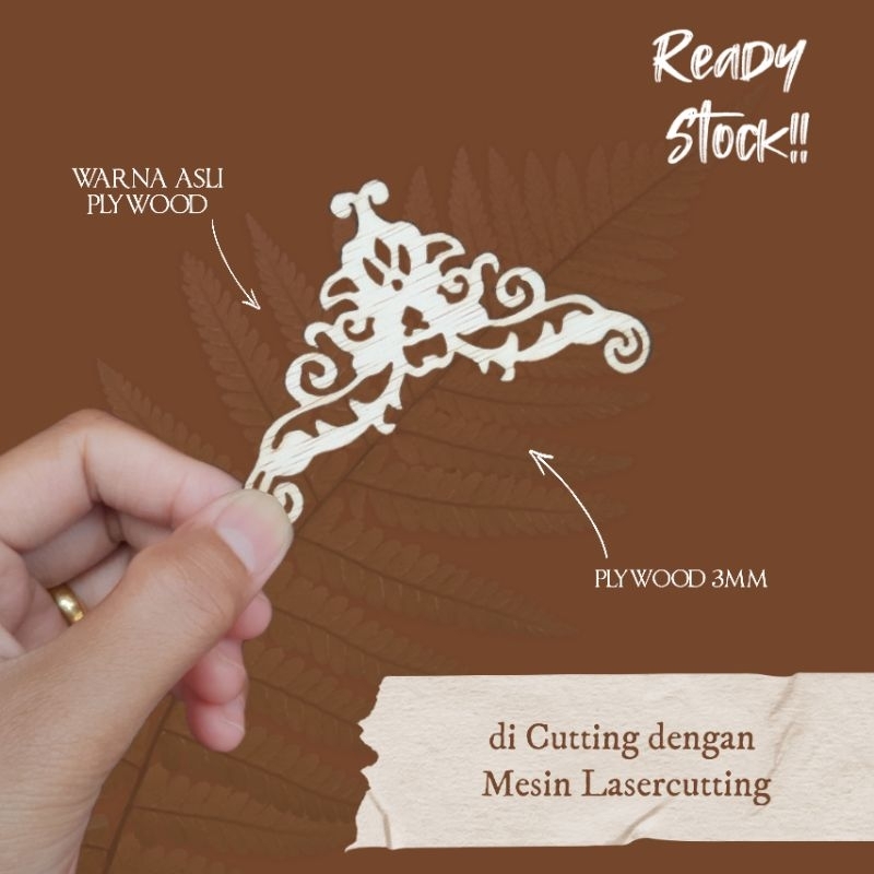 Sudut Mahar Plywood Laser Cutting