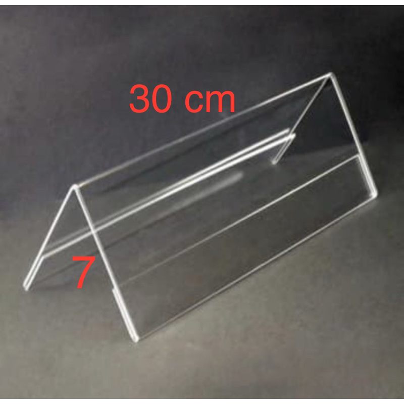 

acrylic name tag segitiga reserved/tent card segitiga/name plate T 7 cm x P 30 cm