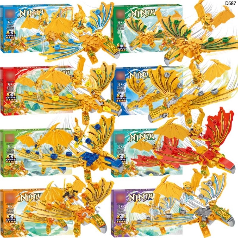 Mainan Ninjago crystalized murah golden ninjago dragon naga keren kai jay lloyd cole zane nya