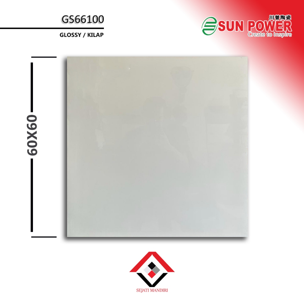 granit 60x60 - putih polos - sunpower gs66100