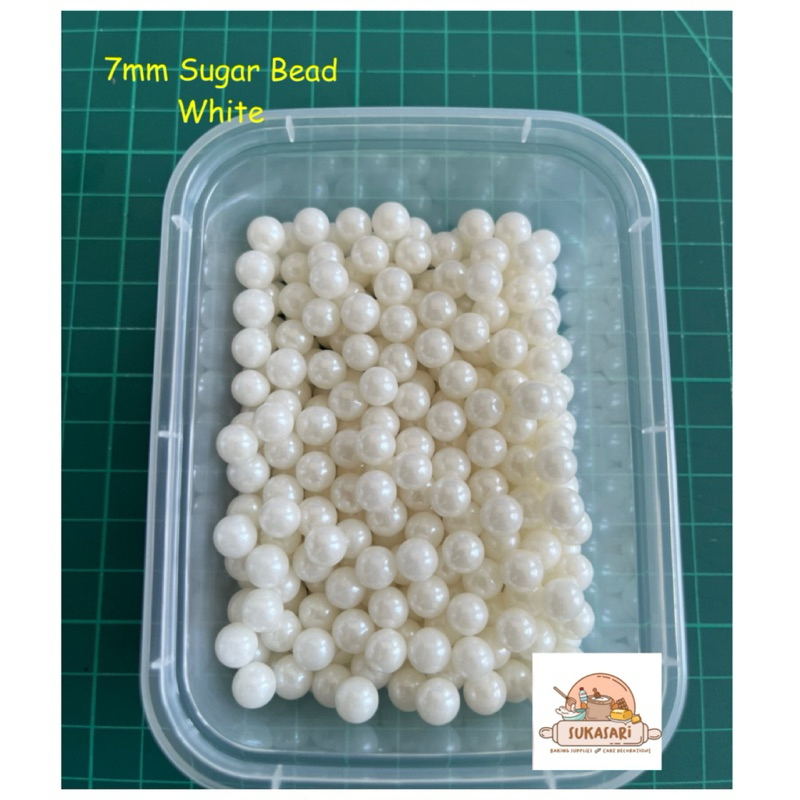 

Sprinkle Mutiara Pearl White 7mm 100gr Sugar Bead decoration edible hiasan