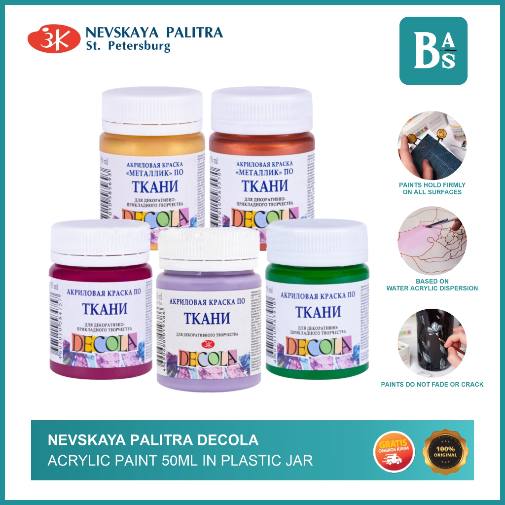 

Nevskaya Palitra Decola Acrylic Paint For Textile 50ml in Plastic jar