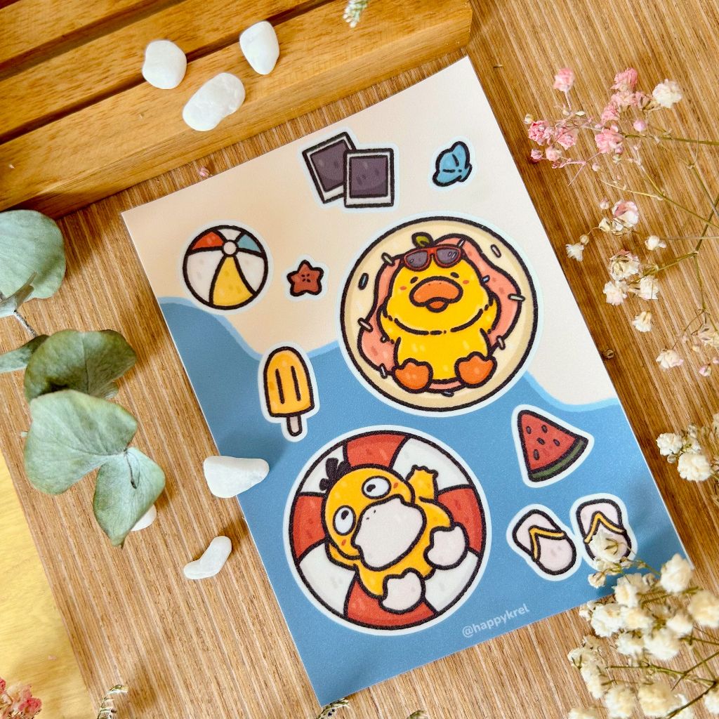 

Dunat & Psyduck - Sticker Sheet | Happykrel