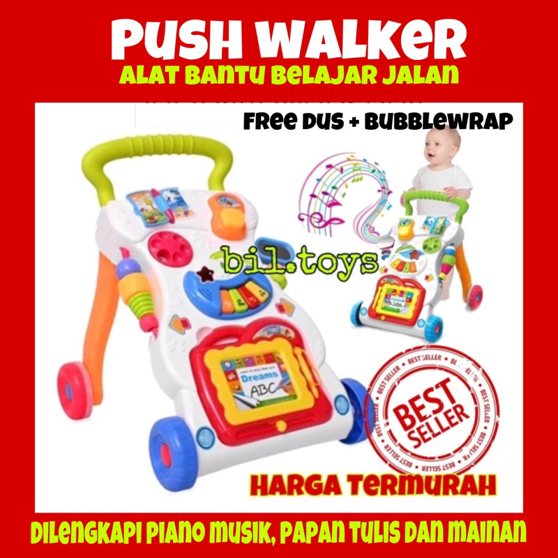 Mainan Bayi Dorong Baby Push Walker Alat Bantu Jalan Baby Walker Music Walker Murah Dorongan Baby