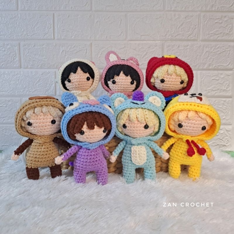 [PO] Boneka Rajut BTS kostum Bt21, Boneka rajut kpop