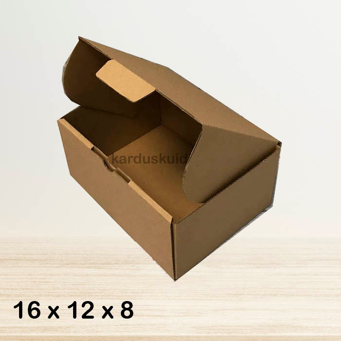

Kardus 16 x 12 x 8 cm die cut tipe E Flute K150 box kotak karton packing