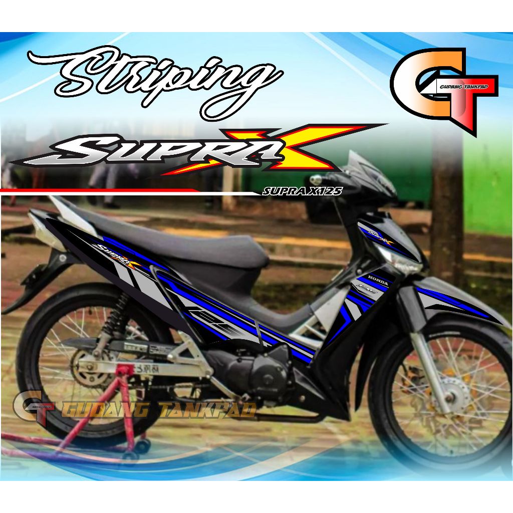 STRIPING SUPRA X 125  SURA X BARU CW STIKER VARIASI  SUPRA 125  SUPRA X 125  STR SUPRA  STIKER VARIA