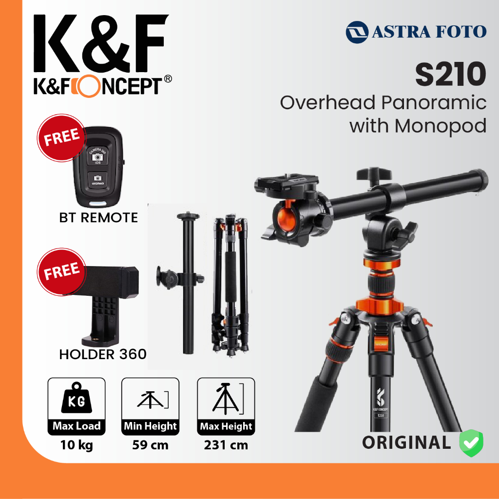 KNF Concept Tripod Kamera S210 Overhead Panoramic Tripod with Monopod