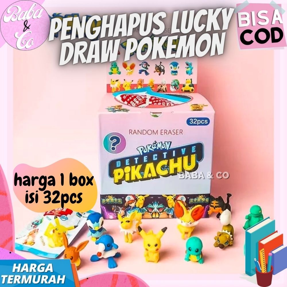 

PENGHAPUS POKEMON 1 BOX 32 pcs PENGHAPUS MISTERI LUCKY BOX POKEMON COD