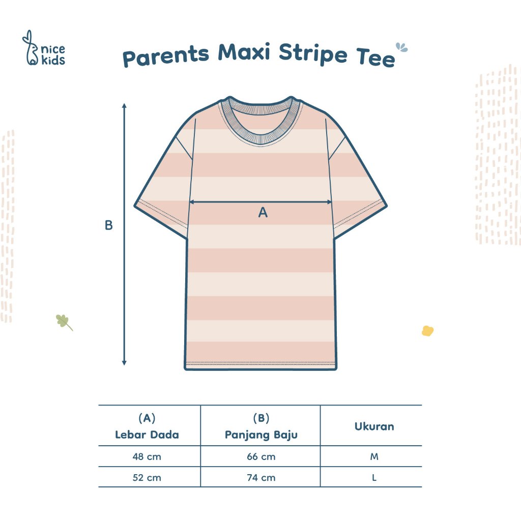 Nice Kids - Parents Maxi Stripe T-Shirt (Kaos Garis Dewasa M-L Unisex)