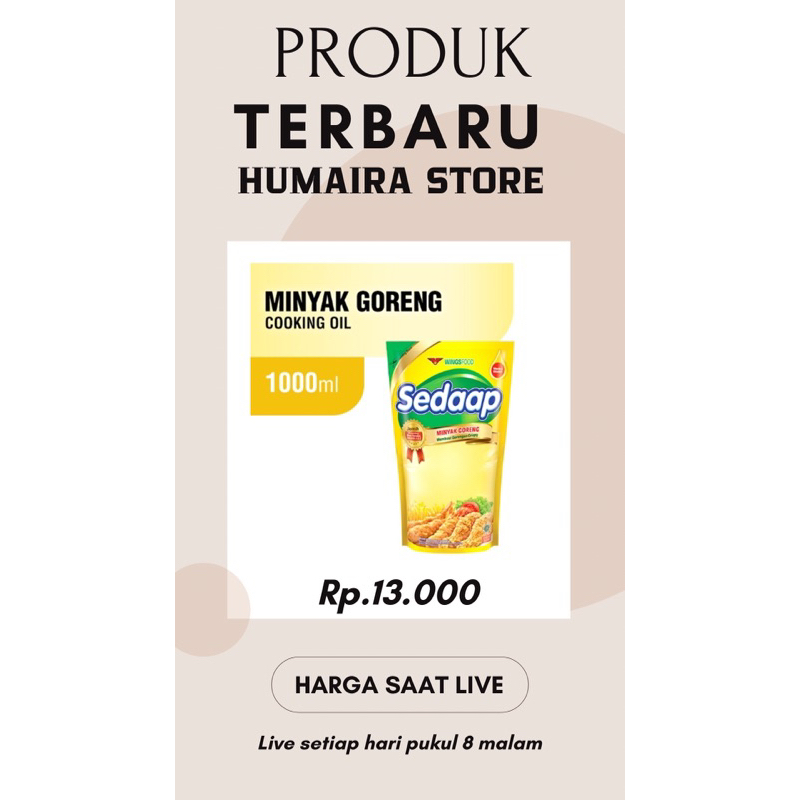 

Sedaap Minyak Goreng Pouch 1L
