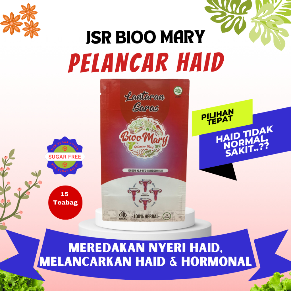 

JSR BIOO MARY Lantaran Saras | Herbal Pelancar Haid | Teh celup pelancar haid | Teh Hormonal