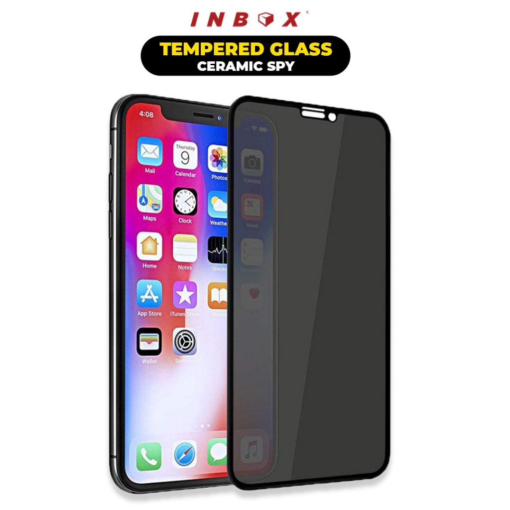 INFINIX HOT 8 -INBOX Tempered Glass Ceramic Anti Spy Privacy Screan Protector Anti Gores Pelindung Layar Handphone FULL COVER