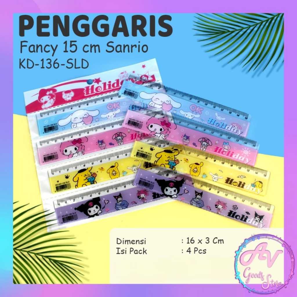 

1Pcs Penggaris Plastik 15cm Karakter Fancy KD136 / 1buah Penggaris 15cm / Mistar