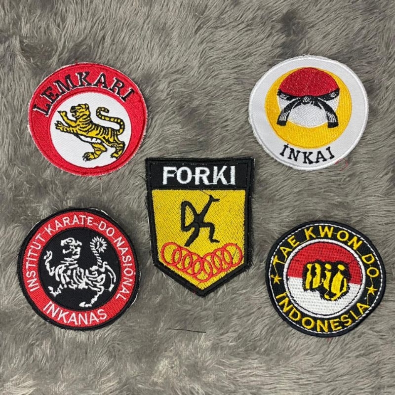 Badge KARATE TAEKWONDO INKANAS INKAI FORKI LEMKARI logo bordir