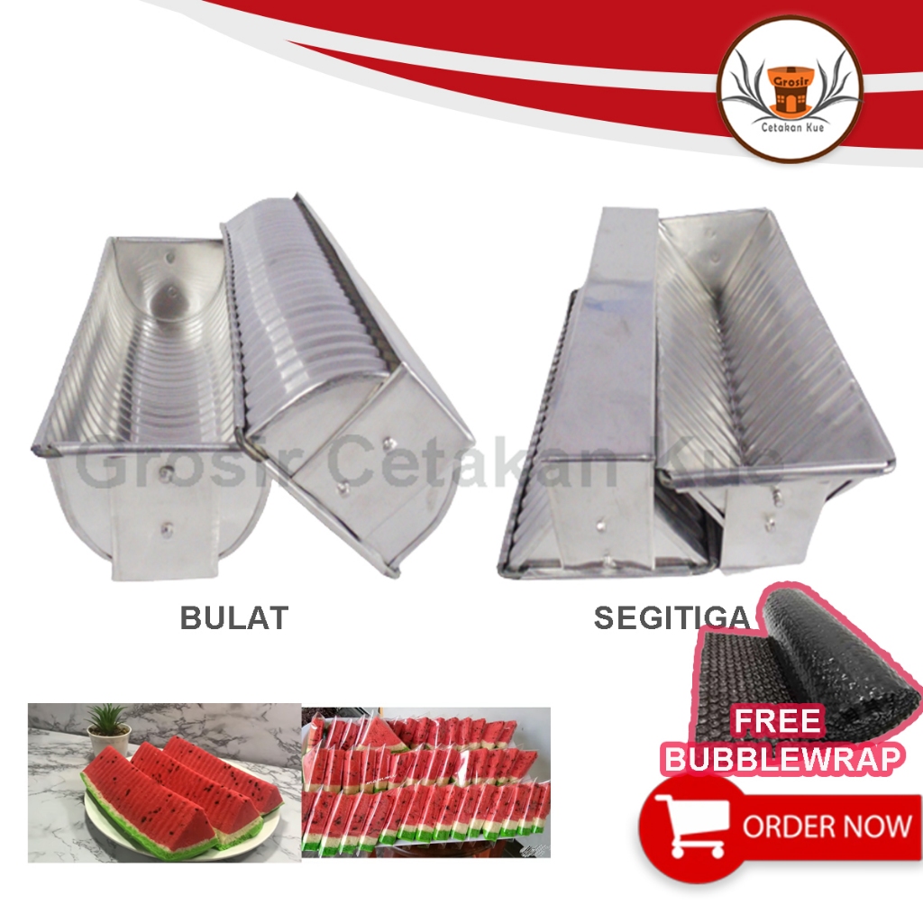 CETAKAN PUDING | BOLU SISIR LOYANG SEMANGKA BENTUK SEGITIGA DAN BUNDAR BAHAN ALUMUNIIUM