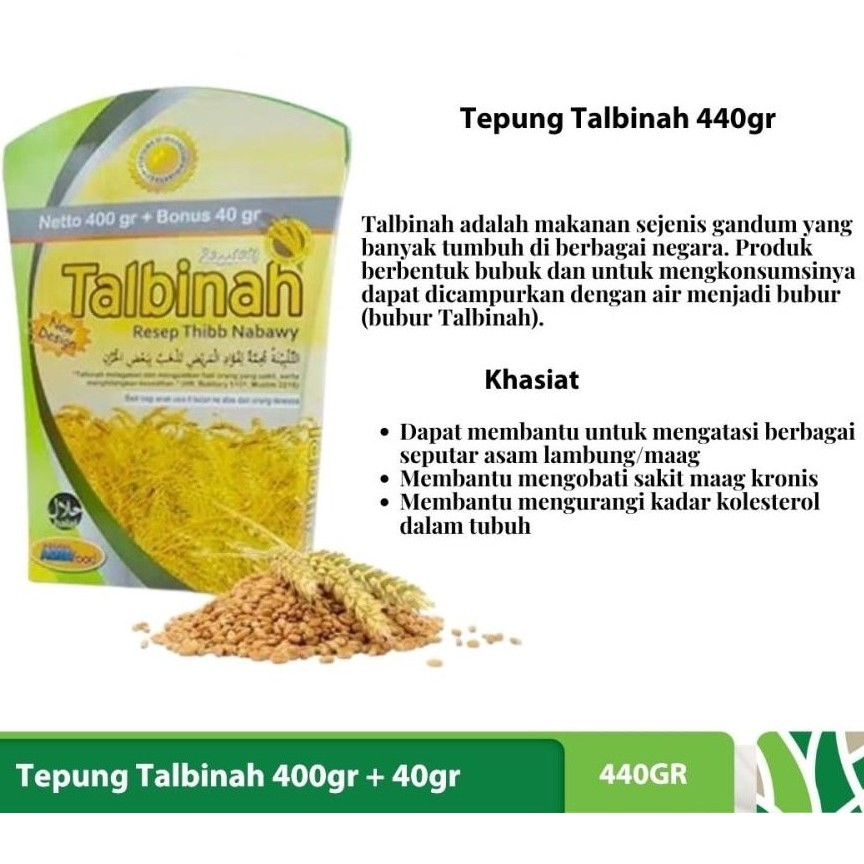 

Tepung Gandum Talbinah Thibb Nabawy 400gr + 40gr 440 GR Tepung