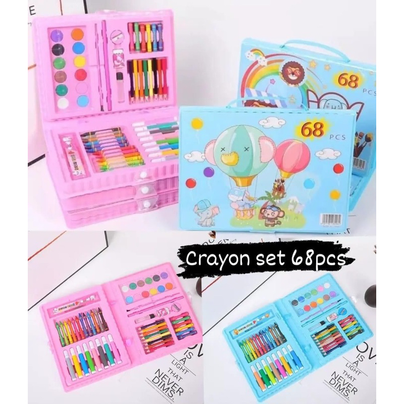 

☘️ ASHIKA ☘️ ATK SET CRAYON DRAWING ART 68pcs PAKET ALAT MEWARNAI ANAK TERLARIS