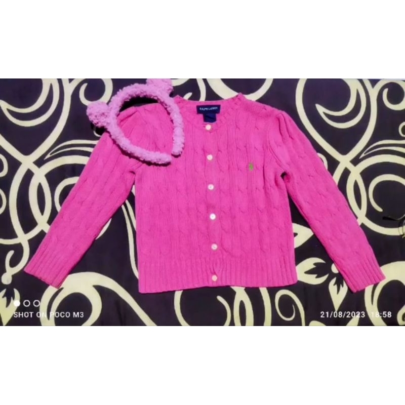 PL rajut anak kepang branded Polo Fucia