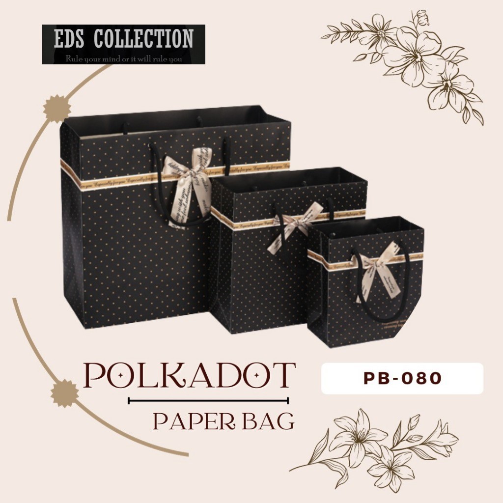 

PB080 - PAPER BAG KADO GIFT JUMBO MOTIF POLKADOT TAS HAMPERS KANTONG HADIAH GOODIE PREMIUM