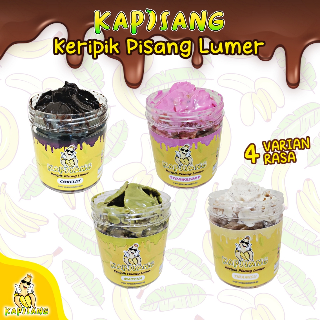 

KAPISANG Keripik pisang coklat lumer 250gr PREMIUM Kripik rasa Cokelat Strawberry Tiramisu Matcha