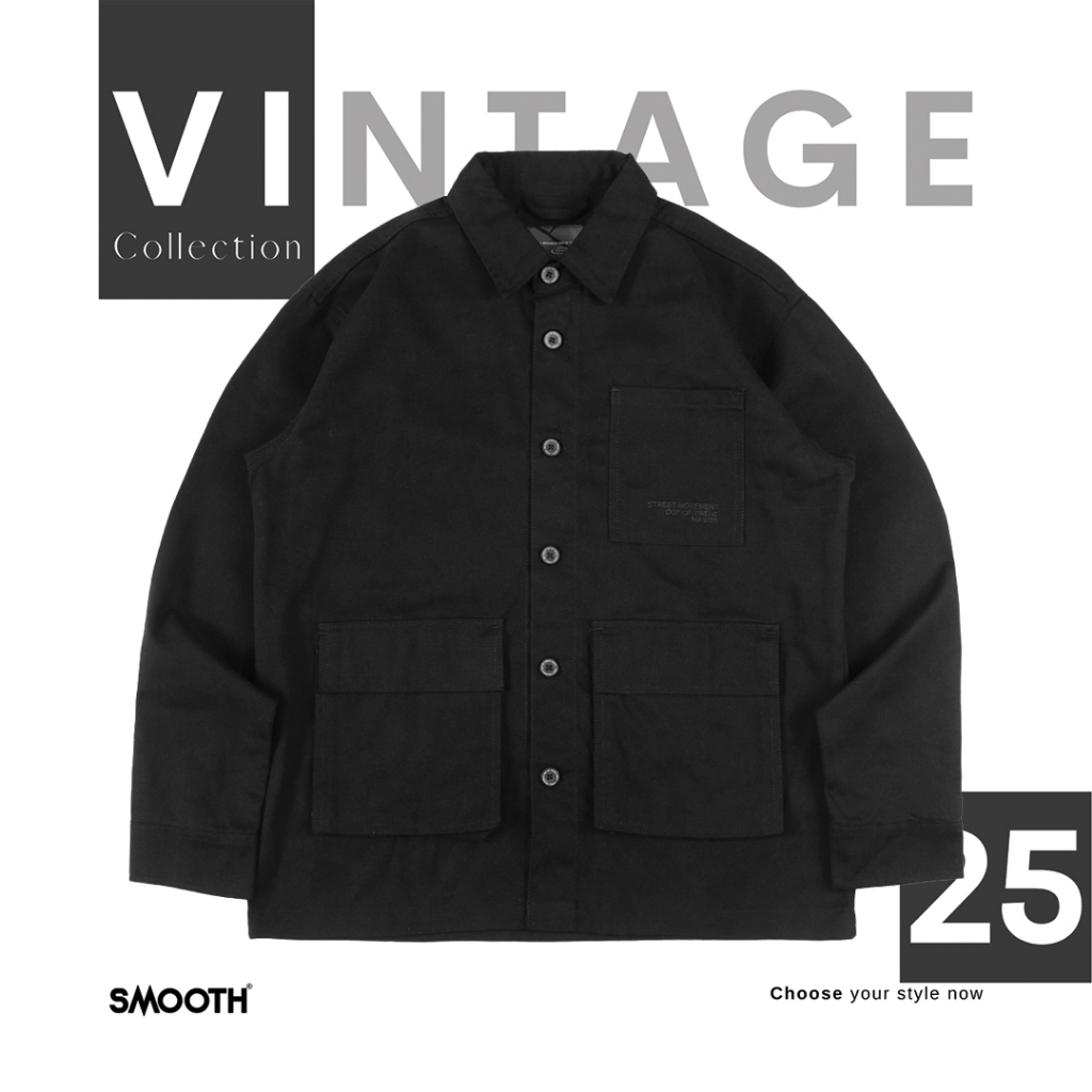 SMOOTH BASIC Shirt vintage series - Lawrence Black