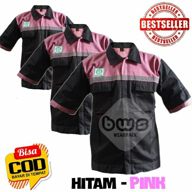 wearpack atasan lengan pendek/baju safety/seragam kerja kantor/baju HSE pendek/seragam wearpack atas