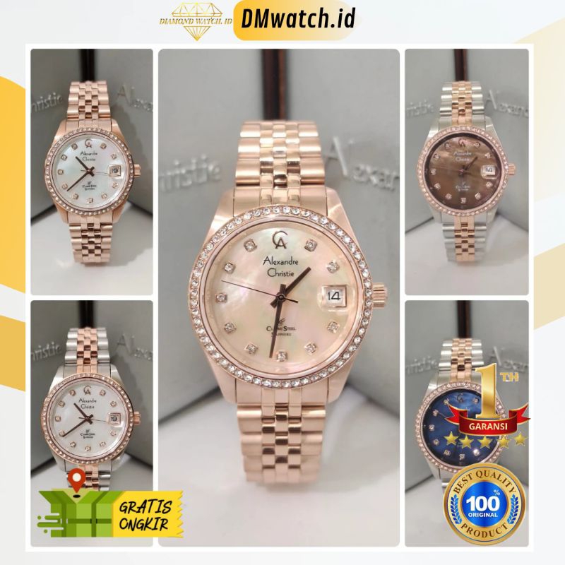 JAM ALEXANDER CHRISTIE PRIA/WANITA ORIGINAL TERBARU AC 5012 AC5012 RANTAI ORI MURAH NEW GARANSI RESM