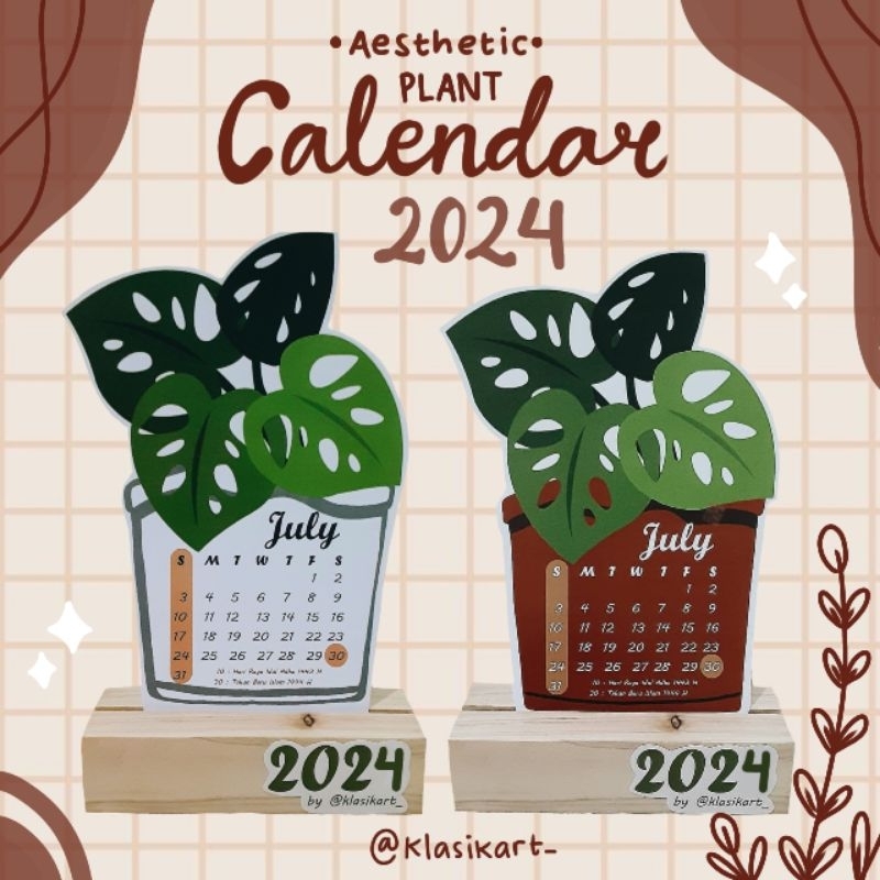 

Kalender Aesthetic 2025 Plant Tanaman + Kayu Penyangga READY