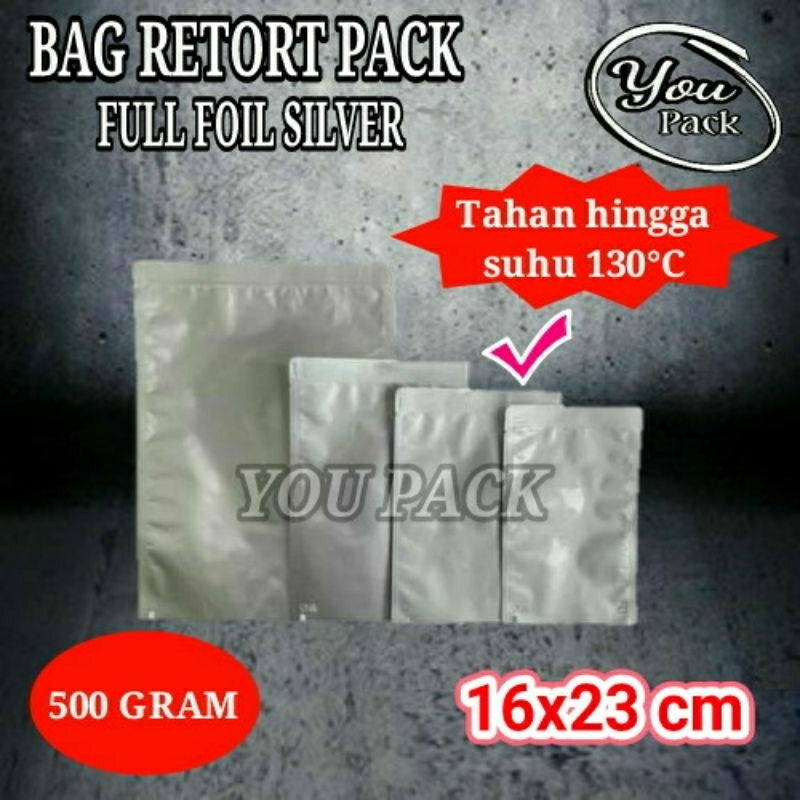 BAG RETORT PACK 500 GRAM KEMASAN FOIL SILVER TAHAN PANAS-PRESTO KPACK