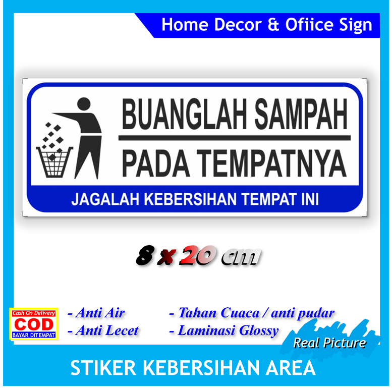 

Label stiker buanglah sampah pada tempatnya sticker kebersihan lingkungan kesehatan anti kotor