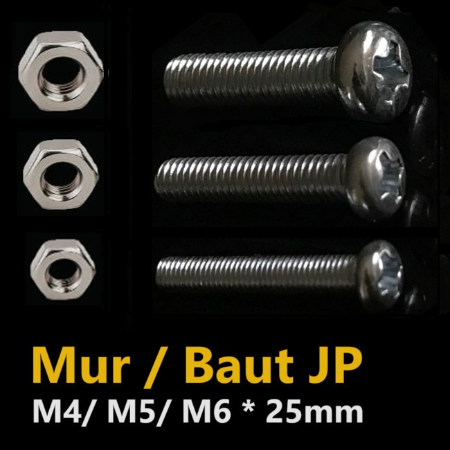 Baut JP Mur M4 M5 M6 Obeng Plus Bulat Kaki Spacer PCB Box Kotak Fan