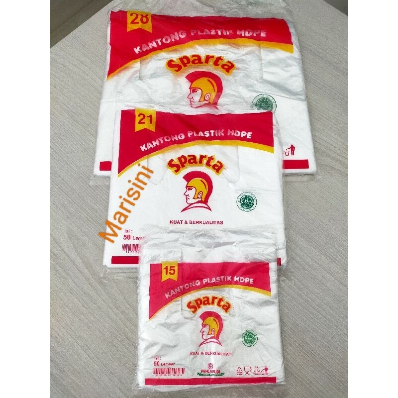Tas plastik kresek putih transparan merk Sparta