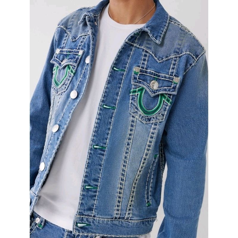 TRUE RELIGION JIMMY JKT DBL RAISED SUPERT MEN'S DENIM JACKET ORIGINAL