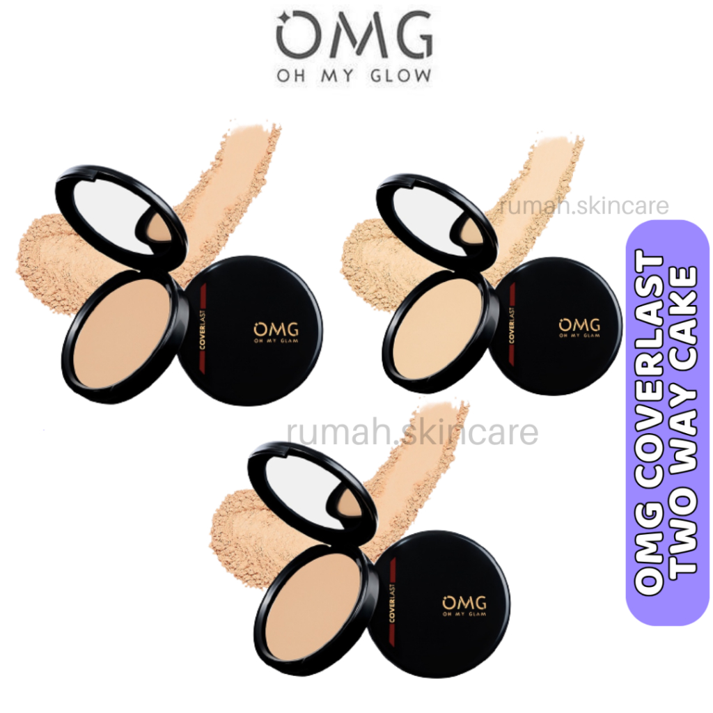 OMG Oh My Glam Coverlast Two Way Cake Indonesia / Bedak Padat 12g / Kontrol Minyak 8 Jam Flawless Bo