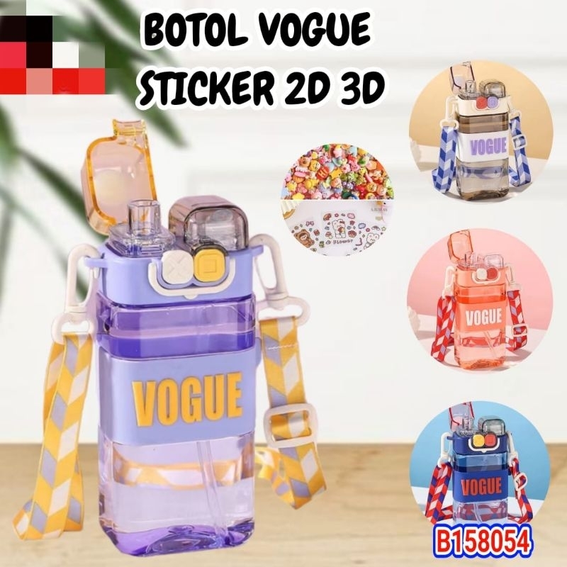 Botol Minum Vogue Sticker 2 D & 3D Termurah/Botol Minum Viral