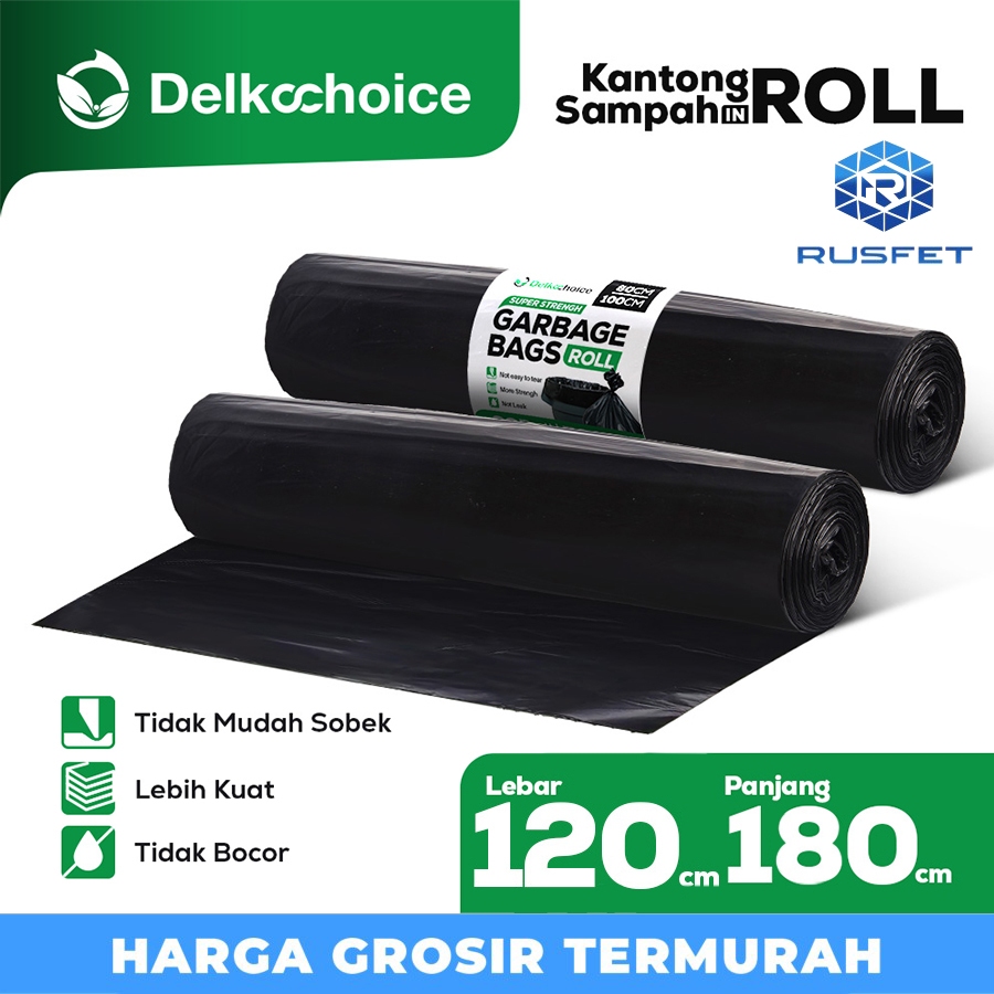 KANTONG PLASTIK SAMPAH IN ROLL PREMIUM DELKOCHOICE 120x180