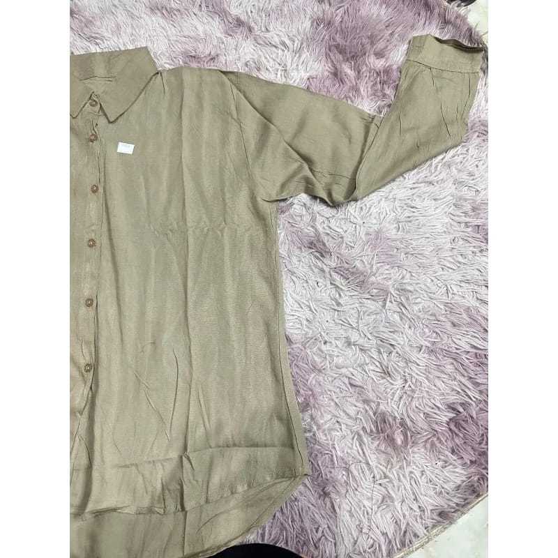 Kemeja salur wanita Jumbo Rayon Premium Starla Cream