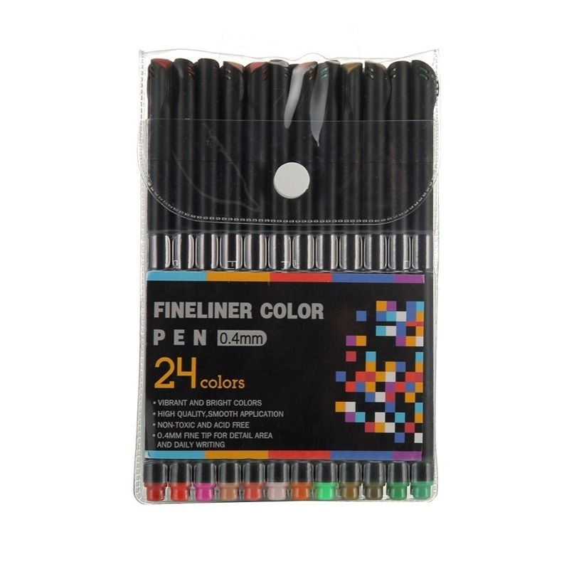

Tlevino Pena Warna Drawing Pen Fine Point Art Watercolor 0.4mm 24 Color - TV4 - Multi-Color