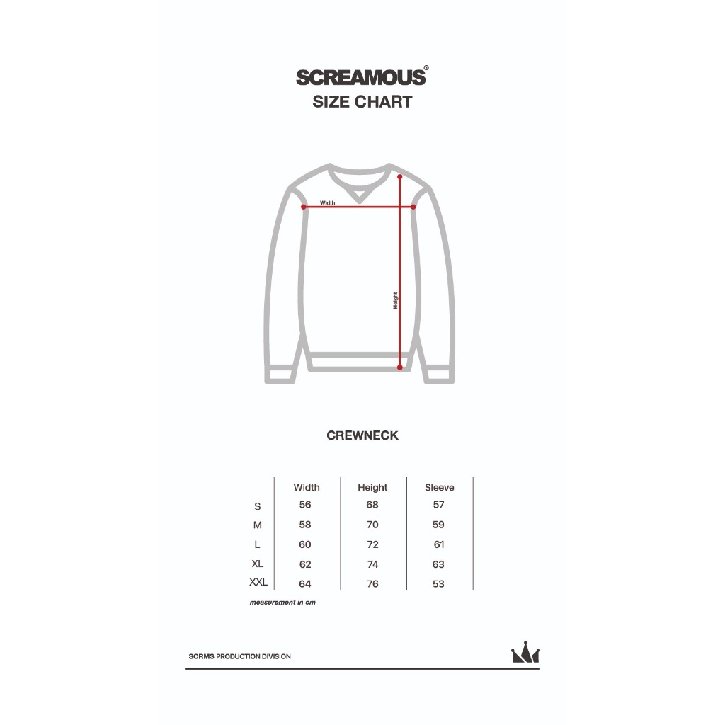 Screamous Sweater Pria Crewneck LEGEND TINY WHITE BLACK