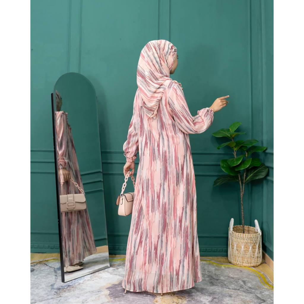 PB Prilly Busana -  HUDYA VOL.4 GAMIS SET 2in1 CERUTY MOTIF PREMIUM - SATU SET - DRESS - BAJU MUSLIM - MEWAH