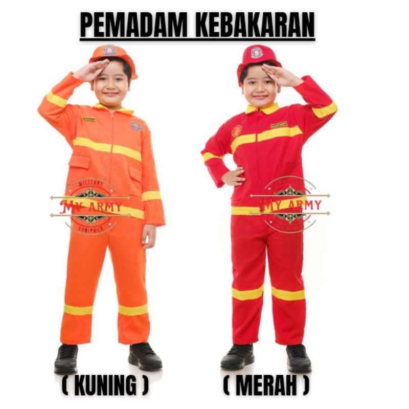 BAJU Pemadam kebakaran baju profesi anak pemadam kebakaran anak paud TK baju karnaval 17 Agustus pem