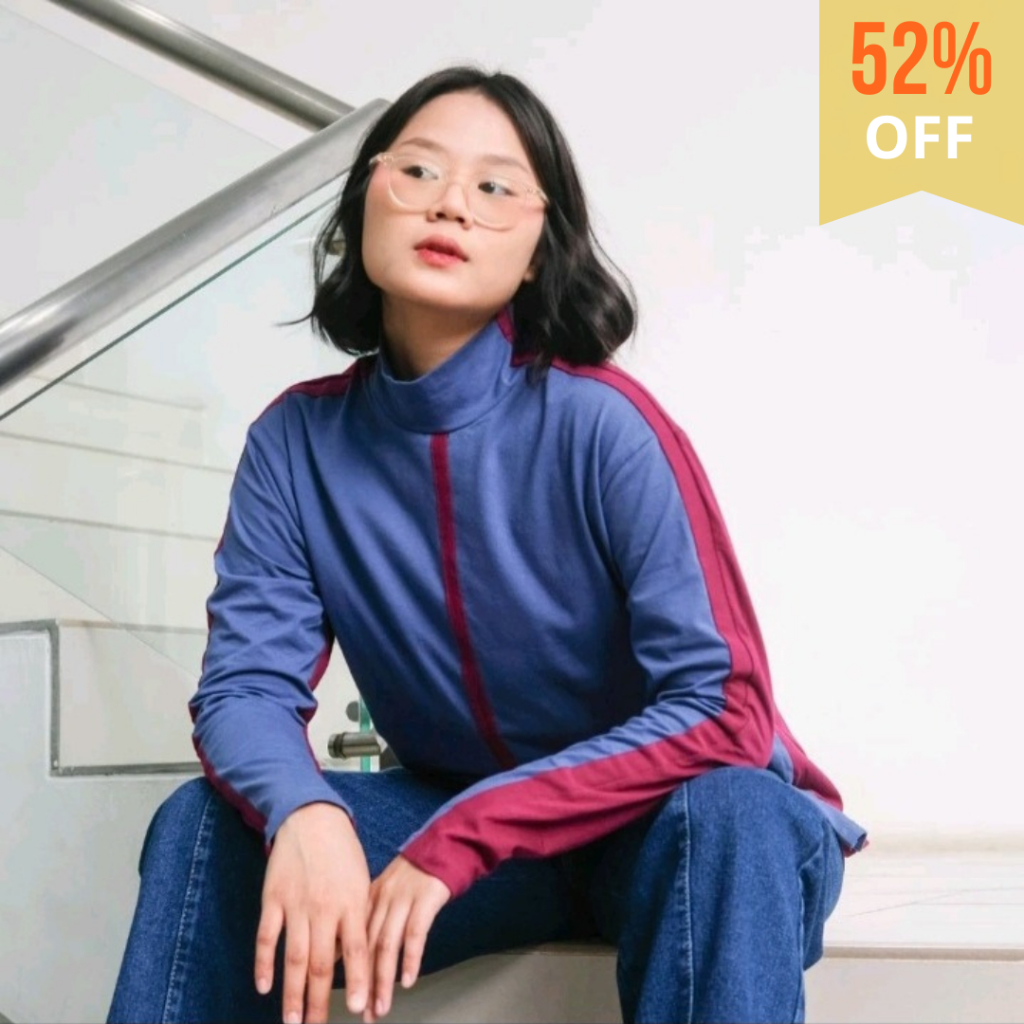 AGNI Luke Top Denim Blue - T-Shirt (kaos) Wanita