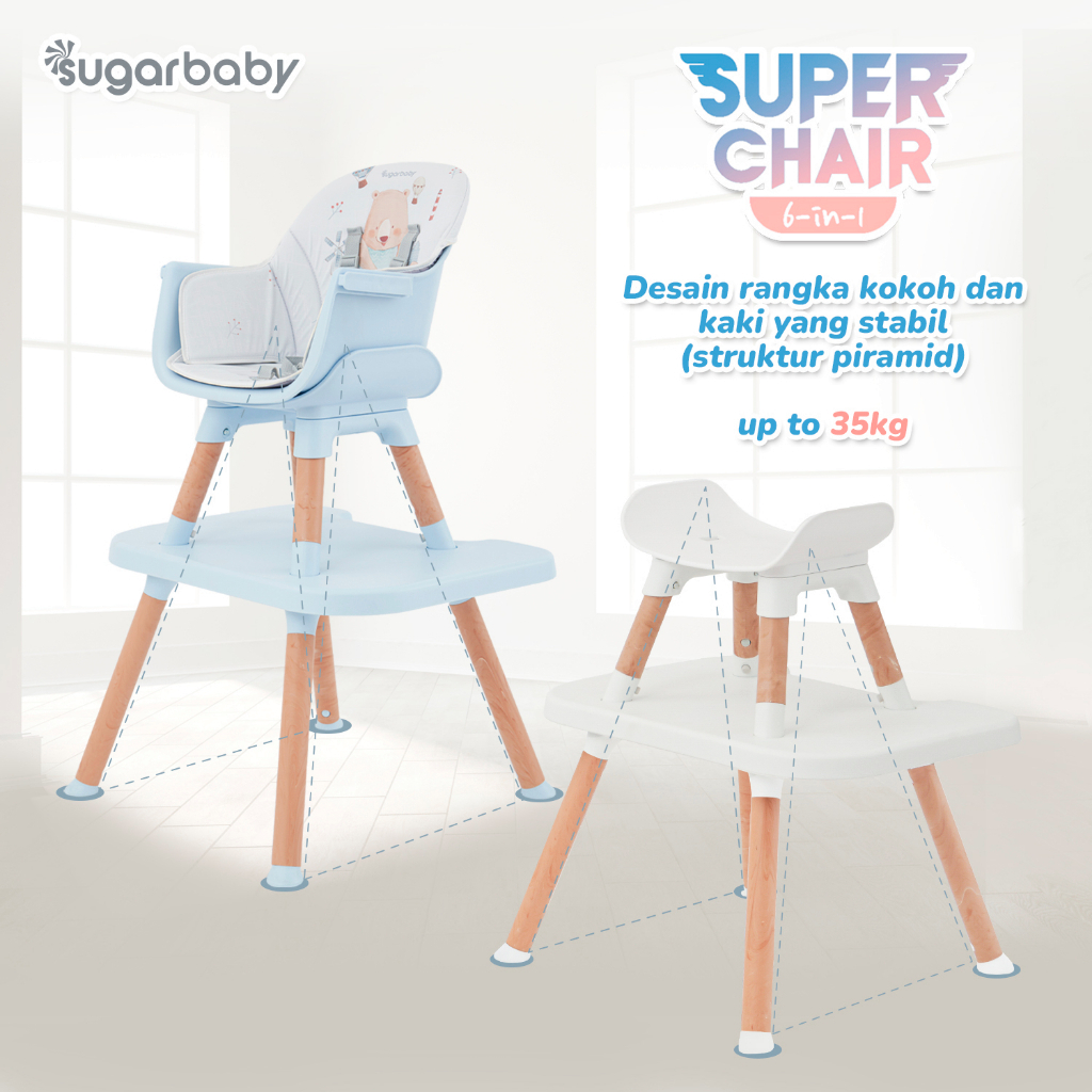 Sugar Baby Super Chair Convertible Baby Hh Chair 6IN1