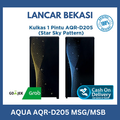 Kulkas AQUA AQR-D205 MSG/MSB Sky Pattern 1 Pintu [165 L] - GARANSI RESMI