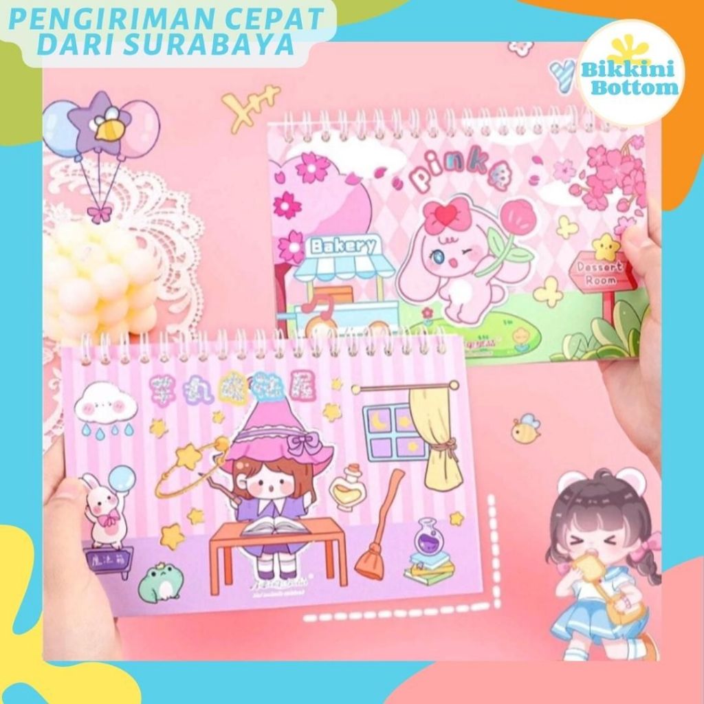 

Buku Sticker 15 Lembar Buku Sticker Lucu Aesthetic DIY ST48