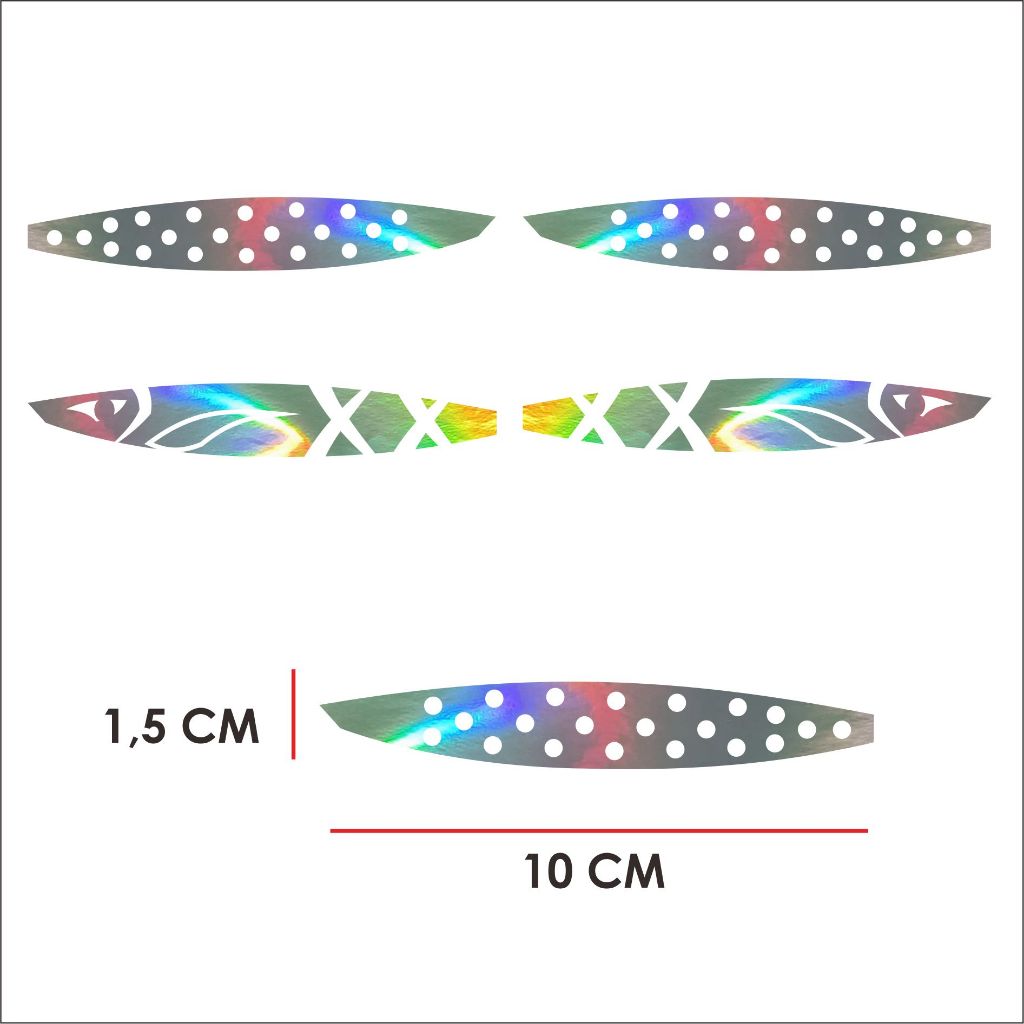 Stiker metal jig hologram 1 pasang kiri dan kanan