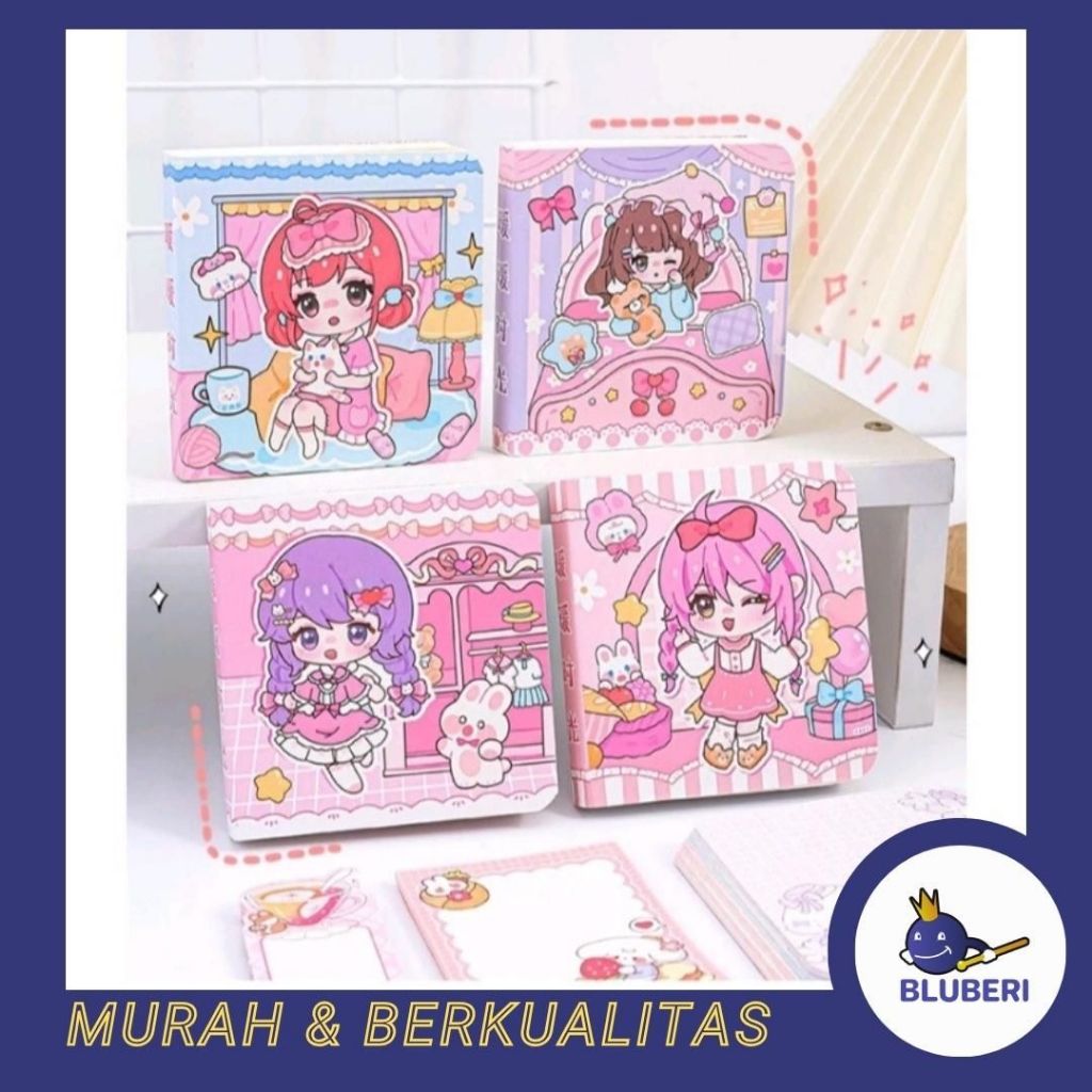 

BLUBERI | NOTEBOOK HARD COVER DIARY JURNAL BINDER AGENDA PERSEGI MINI MOTIF NB44